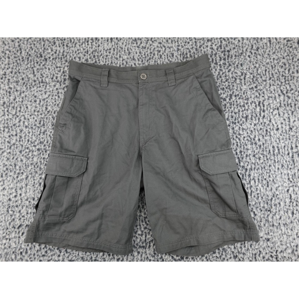 Columbia Cargo Shorts Mens 32 Grey Cotton Twill Outdoor Hiking Casual